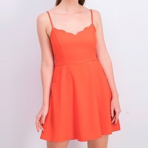Market & Spruce Pixley Scalloped Coral Dress M